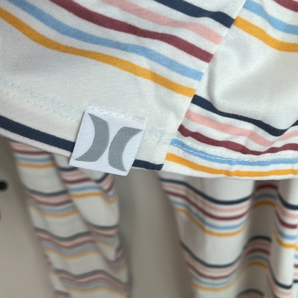 Hurley White Multicolor Striped Pajama Set Sz xl like new condition Bin F - Picture 3 of 5